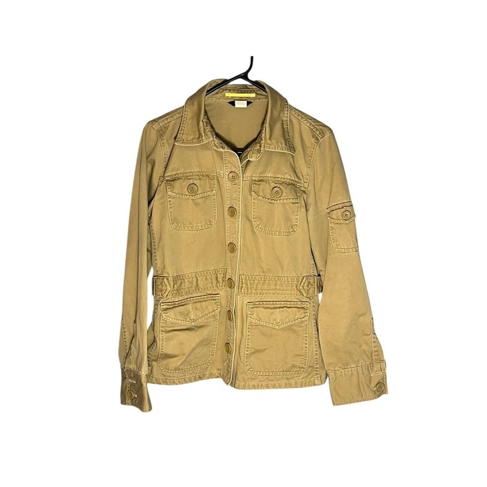 J. Crew Women's Khaki Utility Belted Safari Jacket M Cotton
